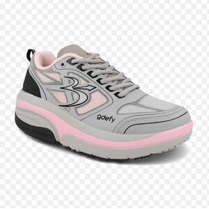Brand New Never Worn Gdefy Women's Gray and Pink Sneakers